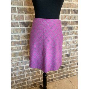 Geronimo by Stephen Digeronimo Vintage wool plaid silk pink size 2 aline 90's